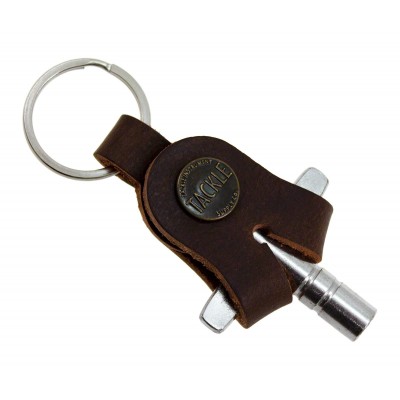 TACKLE INSTRUMENTS LEATHER DRUM KEY - MAHOGANY