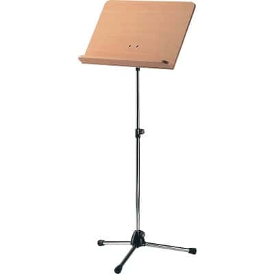 K&M CHROME ORCHESTRAL MUSIC STAND WITH PEARWOOD TRAY
