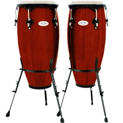 SERIES WOOD CONGA SET WITH STAND 10'' AND 11'' BARREL STAND RED 2300RR-B