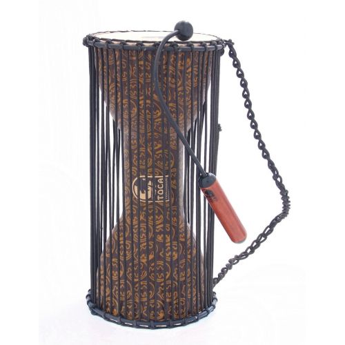 TALKING DRUM FREESTYLE W/BEATER AFRICAN MASK 10'' T-TLKD