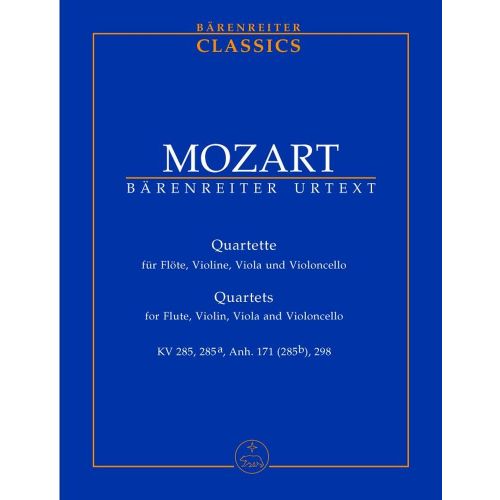 MOZART W.A. - QUARTETS FOR FLUTE, VIOLIN, VIOLA AND VIOLONCELLO - STUDY SCORE