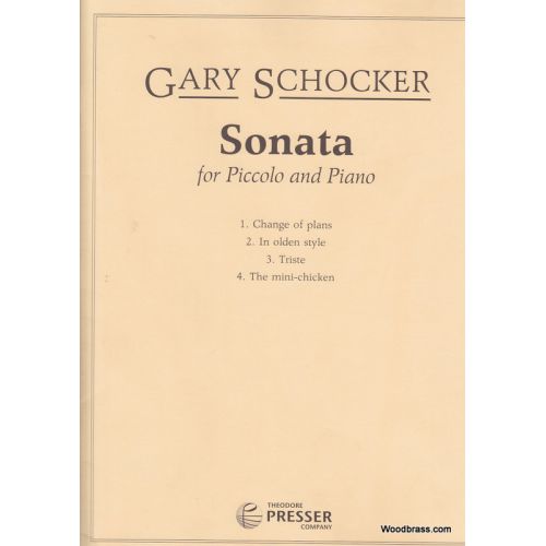 THEODORE PRESSER COMPANY SCHOCKER G. - SONATA - FLUTE PICCOLO ET PIANO