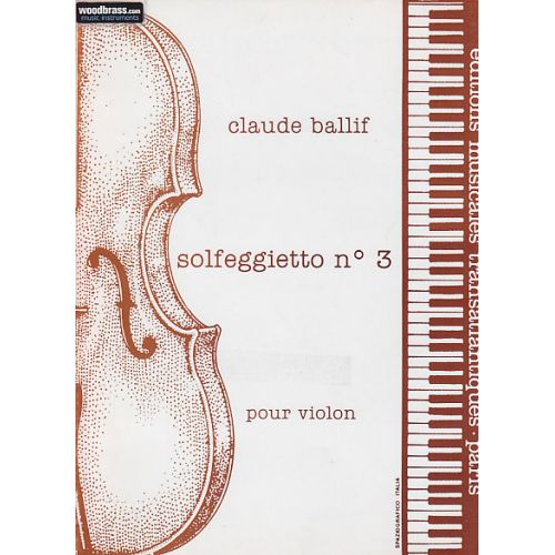 BALLIF CLAUDE - SOLFEGGIETTO N°3 POUR VIOLON