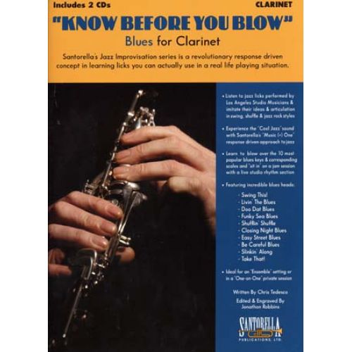 SANTORELLA PUBLICATIONS KNOW BEFORE YOU BLOW BLUES FOR CLARINET + 2 CD