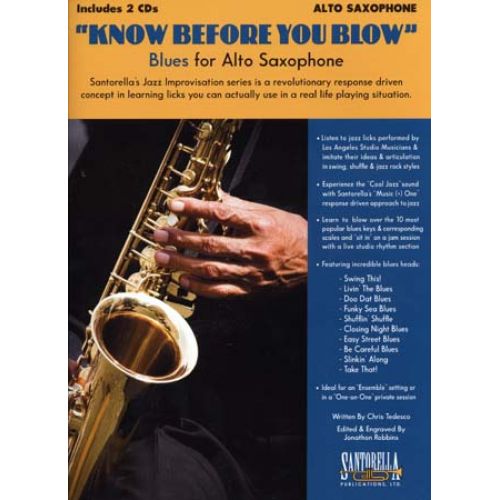 SANTORELLA PUBLICATIONS KNOW BEFORE YOU BLOW BLUES FOR ALTO SAX + 2 CD
