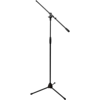 Support Pied Microphone Avec Pince de Micro Hauteur Ajustable 91-154cm Noir