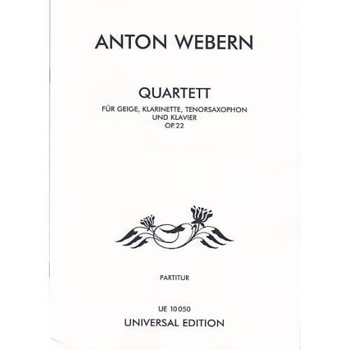 WEBERN A. - QUARTETT OP. 22 - CONDUCTEUR