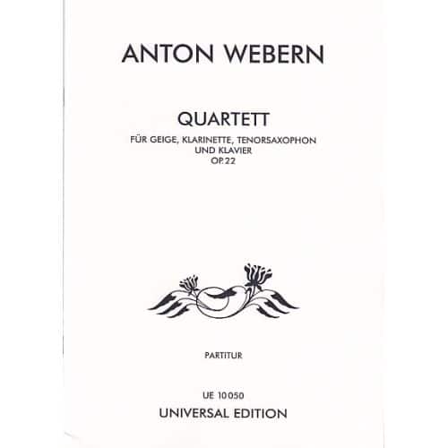 UNIVERSAL EDITION WEBERN A. - QUARTETT OP. 22 - CONDUCTEUR