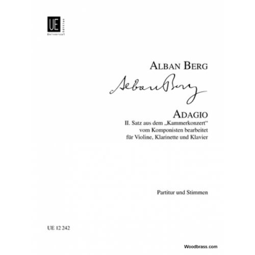 UNIVERSAL EDITION BERG ALBAN - ADAGIO, 2ND MOVEMENT FROM CHAMBER CONCERTO