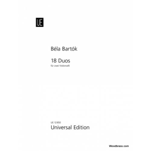 UNIVERSAL EDITION BARTOK B. - 18 DUETS - 2 CELLI