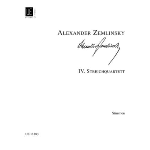 UNIVERSAL EDITION ZEMLINSKY A. - STRING QUARTET NO.4 PARTS OP.25 - STRING QUARTET