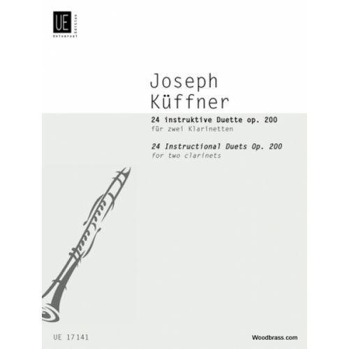 UNIVERSAL EDITION KueFFNER J. - 24 INSTRUKTIVE DUETTE IN PROGRESSIVER FOLGE OP. 200 - 2 CLARINETTES