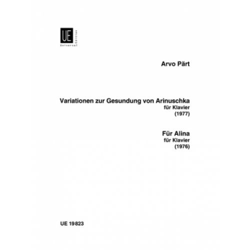 Part Arvo - Variatonen Zur Gesundung Von Arinushka Fur Alina - Piano