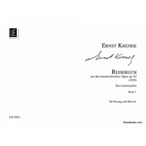 UNIVERSAL EDITION KRENEK ERNST - REISEBUCH AUS DEN OSTERREICHISCHEN ALPEN VOL.1