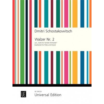 UNIVERSAL EDITION CHOSTAKOVITCH D. - WALZER N°2 AUS "SUITE FUR VARIETE-ORCHESTER" - FLUTE & PIANO