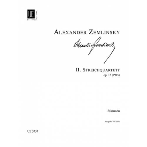 UNIVERSAL EDITION ZEMLINSKY A. - STRING QUARTET II PARTS OP.15 - STRING QUARTET