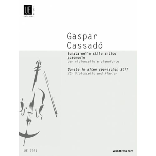 UNIVERSAL EDITION CASSADO GASPAR - SONATA - CELLO AND PIANO