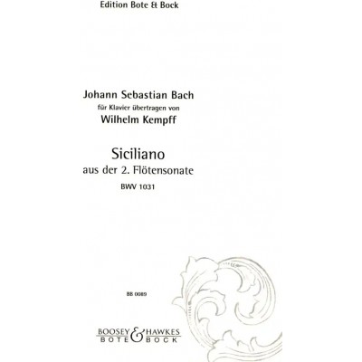 BOTE AND BOCK BACH J.S. - SICILIANO BWV 1031 - PIANO