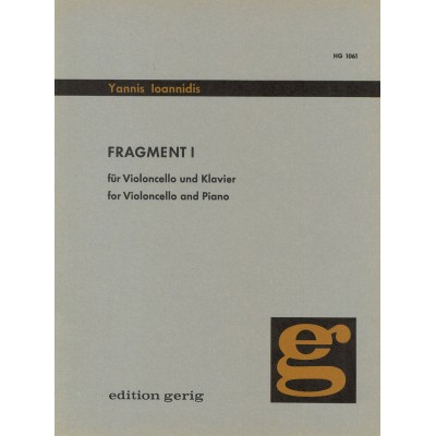 EDITION BREITKOPF IOANNIDIS YANNIS - FRAGMENT 1 - CELLO, PIANO