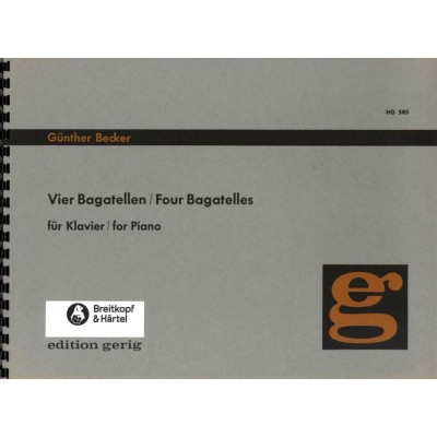 EDITION BREITKOPF Becker Gunther - Vier Bagatellen - Piano