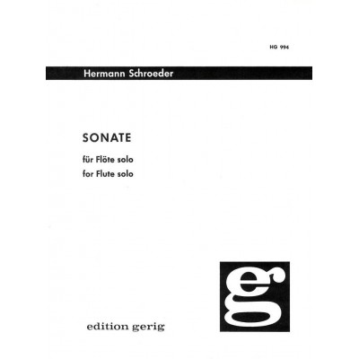 EDITION BREITKOPF SCHROEDER HERMANN - SONATE - FLUTE