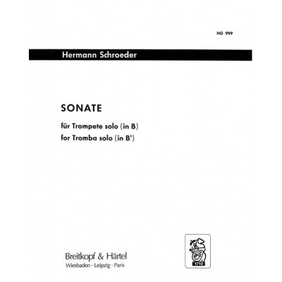 EDITION BREITKOPF SCHROEDER HERMANN - SONATE - TRUMPET