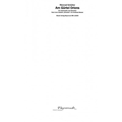 SCHUTTER MEINRAD - AM GURTEL ORIONS - CELLO, SOPRANO
