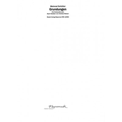 EDITION BREITKOPF Schutter Meinrad - Grundungen - Cello