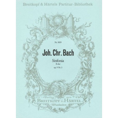 EDITION BREITKOPF BACH JOHANN CHRISTIAN - SINFONIA B-DUR OP. 9/3 - ORCHESTRA