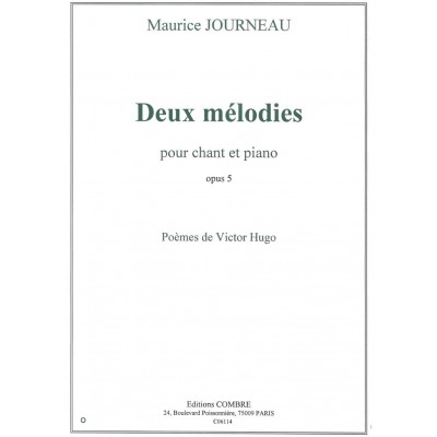 COMBRE Journeau - 2 Mélodies Op. 5 - Soprano Ou Ténor et Piano