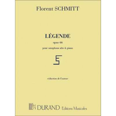 DURAND Schmitt - Legende - Saxophone et Piano