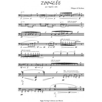 EGGE VERLAG Filippo Di Stefano - Zooglee - Basson