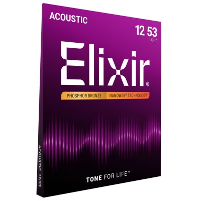 ELIXIR 16052 Nanoweb Phosphor Bronze Light 12-53