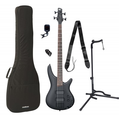 IBANEZ Sr300Eb-Wk-Weathered Black + Accessories Bundle