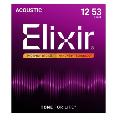 ELIXIR 16052 Nanoweb Phosphor Bronze Light 12-53