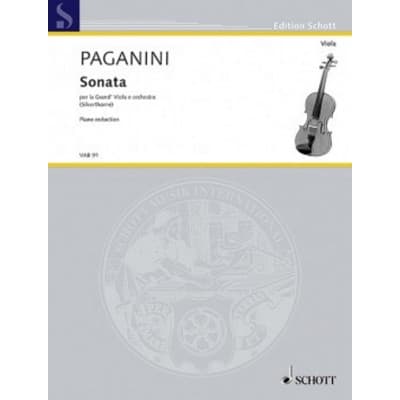SCHOTT PAGANINI N. - SONATA ALTO & PIANO