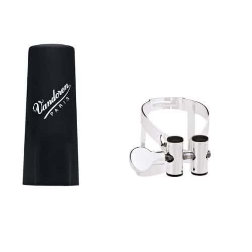 VANDOREN LIGATURE M/O BASSE ARGENTEE COUVRE BEC PLASTIQUE