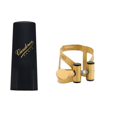 Vandoren Ligature M/o Soprano Finition Vieil Or Et Couvre Bec Plastique - Lc56ap