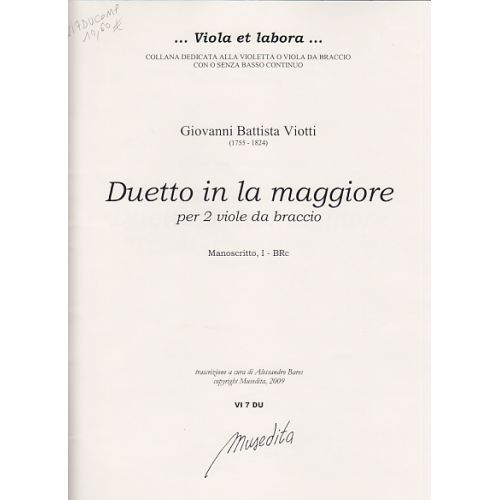  Viotti Giovanni Battista - Duetto Per 2 Viole