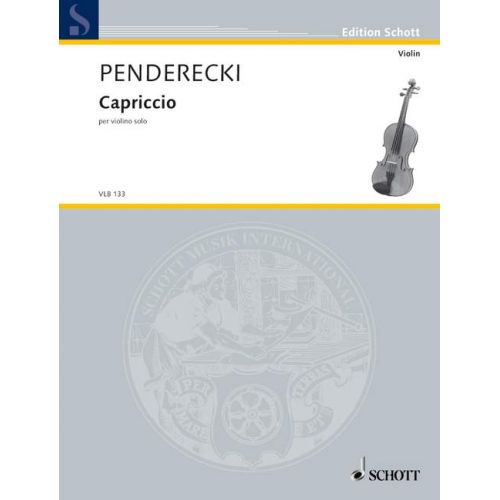SCHOTT PENDERECKI K. - CAPRICCIO - VIOLON