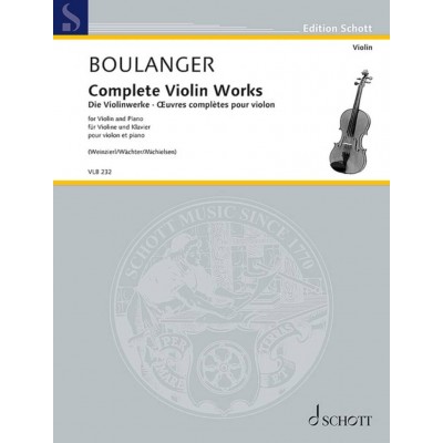 SCHOTT BOULANGER LILI - COMPLETE VIOLIN WORKS