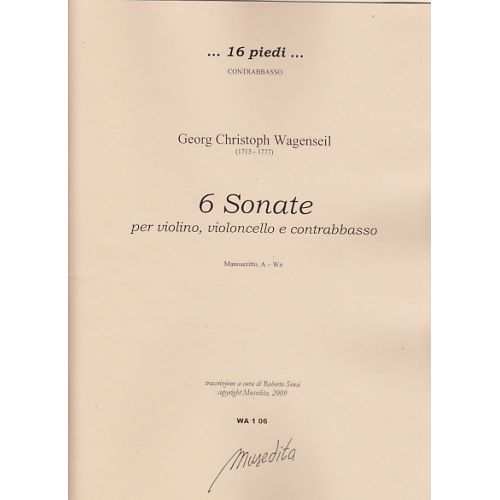  Wagenseil Georg Christoph - 6 Sonate A Violini, Violoncello E Contrabasso