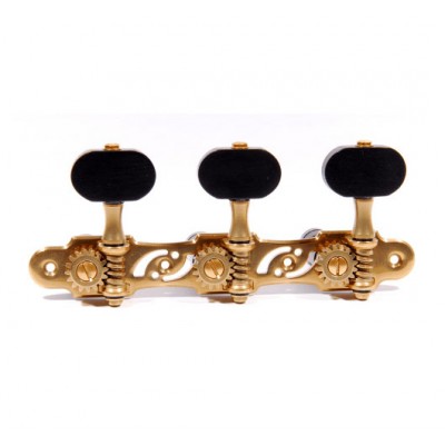 MECANIQUES GUITARE CLASSIQUE X-GOLD, BOUTONS NOIRS, AXE NYLON NOIR