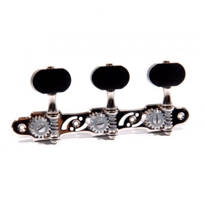 TUNING MACHINES CLASSIC GUITAR NICKEL, BLACK BUTTONS, FOLK AXIS