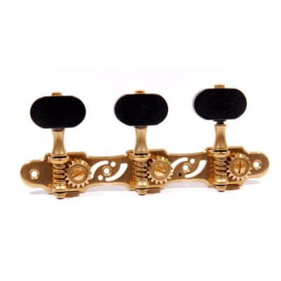 TUNING MACHINES CLASSIC GUITAR X-GOLD, BLACK BUTTONS, FOLK AXIS