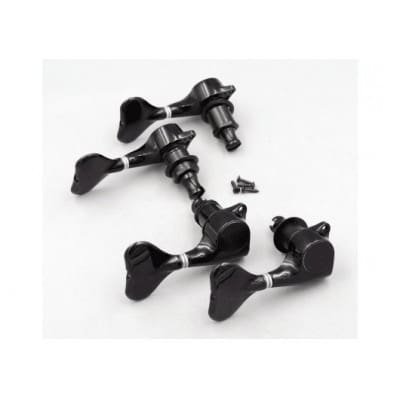 GOTOH TUNING MACHINES LOW 2D+2G BLACK, METAL BLACK BUTTON