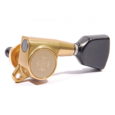 MECANIQUES GUITARE 3D+3G X-GOLD, BOUTON TULIPE RESINE NOIR SATIN