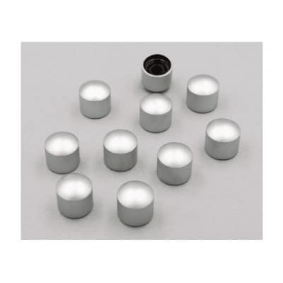 METAL DOME BUTTON PLAST SATIN CHROME INSERT - BULK 10