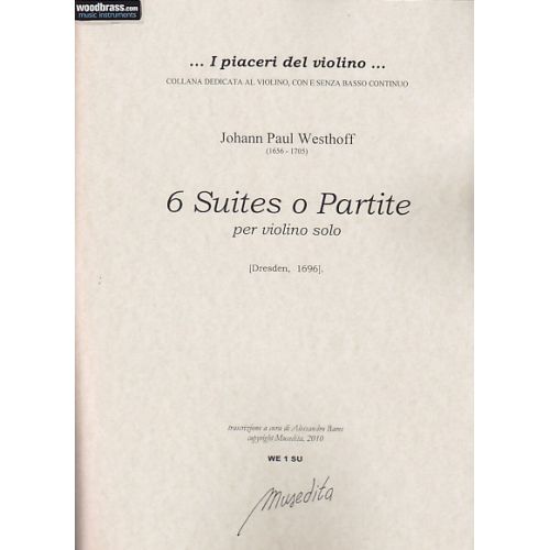 MUSEDITA WESTHOFF J. P. - 6 SUITES - VIOLON SOLO