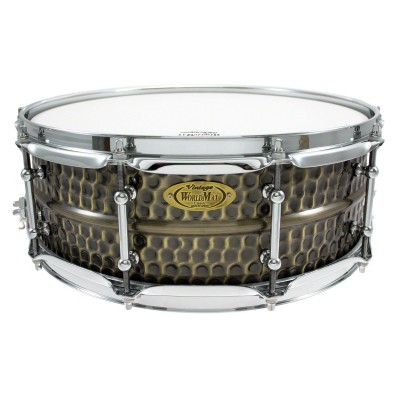 WORLDMAX BKH-5014SH - BLACK DAWG 14" X 5" SNARE DRUM - HAMMERED BRASS SHELL